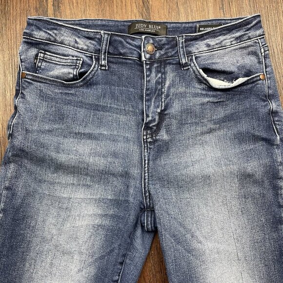 Judy Blue Jeans Women's 9 / 29 Relaxed Fit Cut-off Dark Wash Stretch JB88191 - Picture 3 of 11